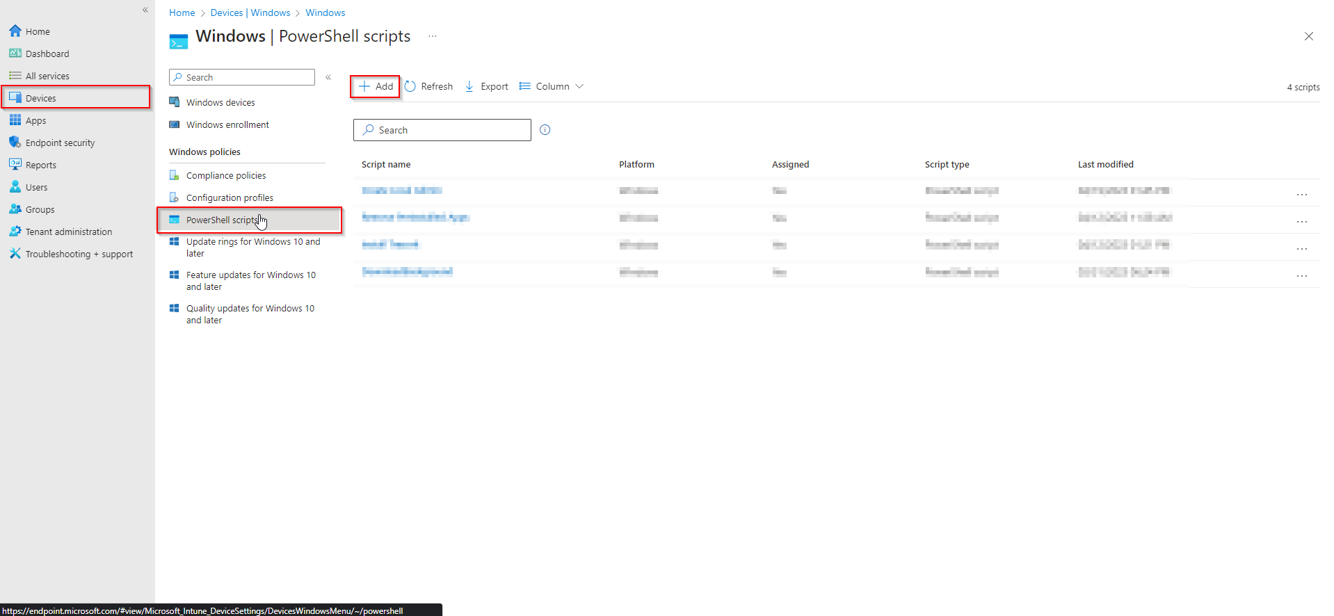 Adding a new PowerShell script in Intune